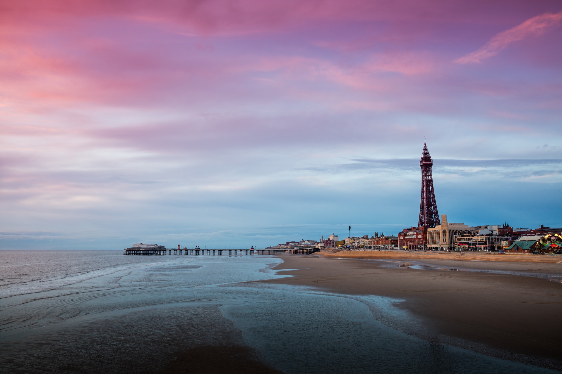 Picture of Blackpool tower seafront from the beach 