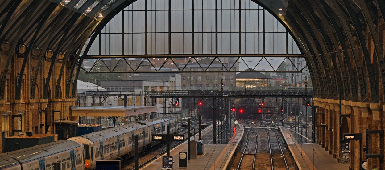 Train at London King's Cross station