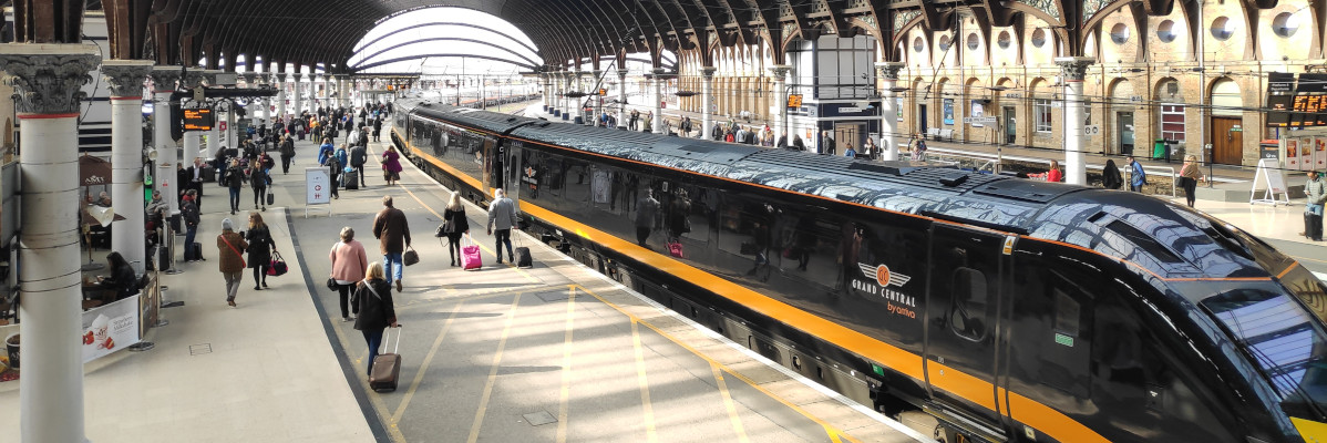 A Grand Central ten-car Class 180 Adelante at York station