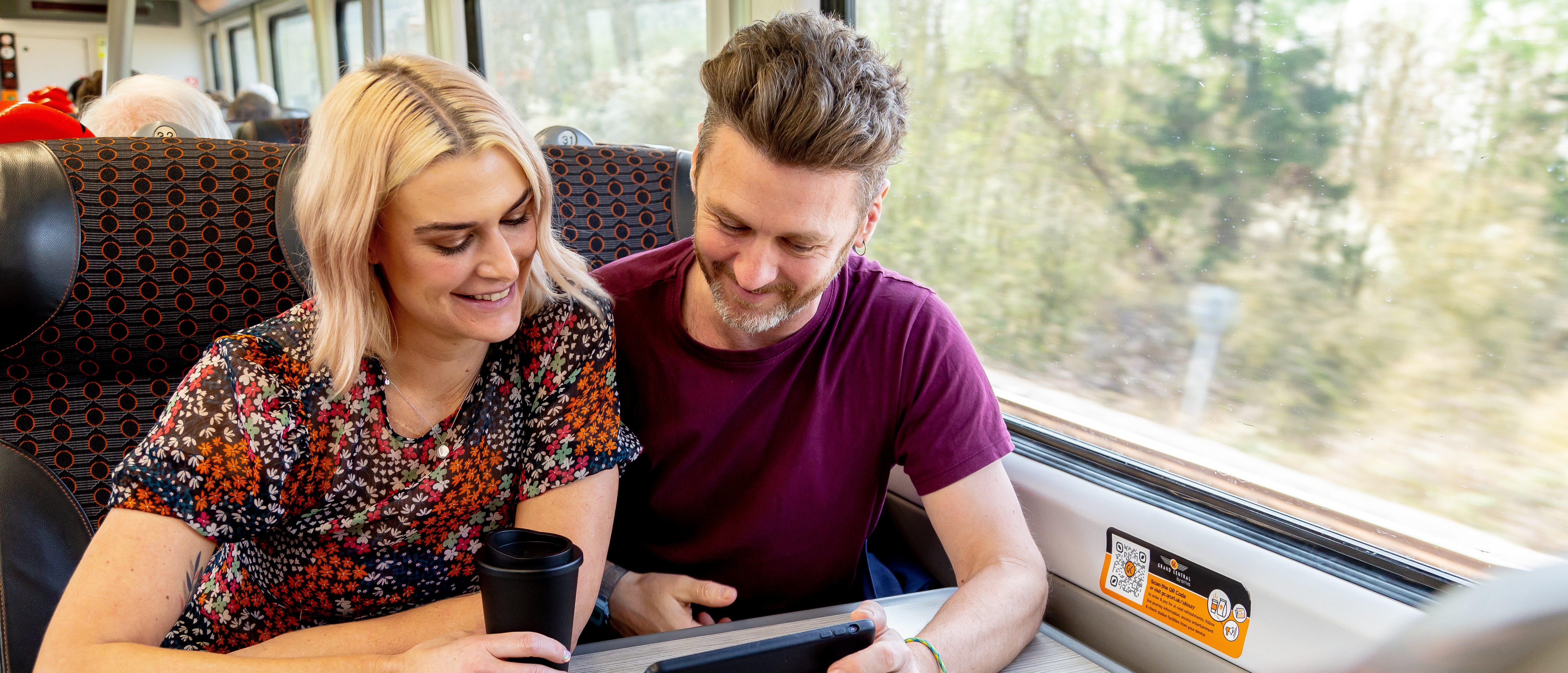 Lady and Man on the train 