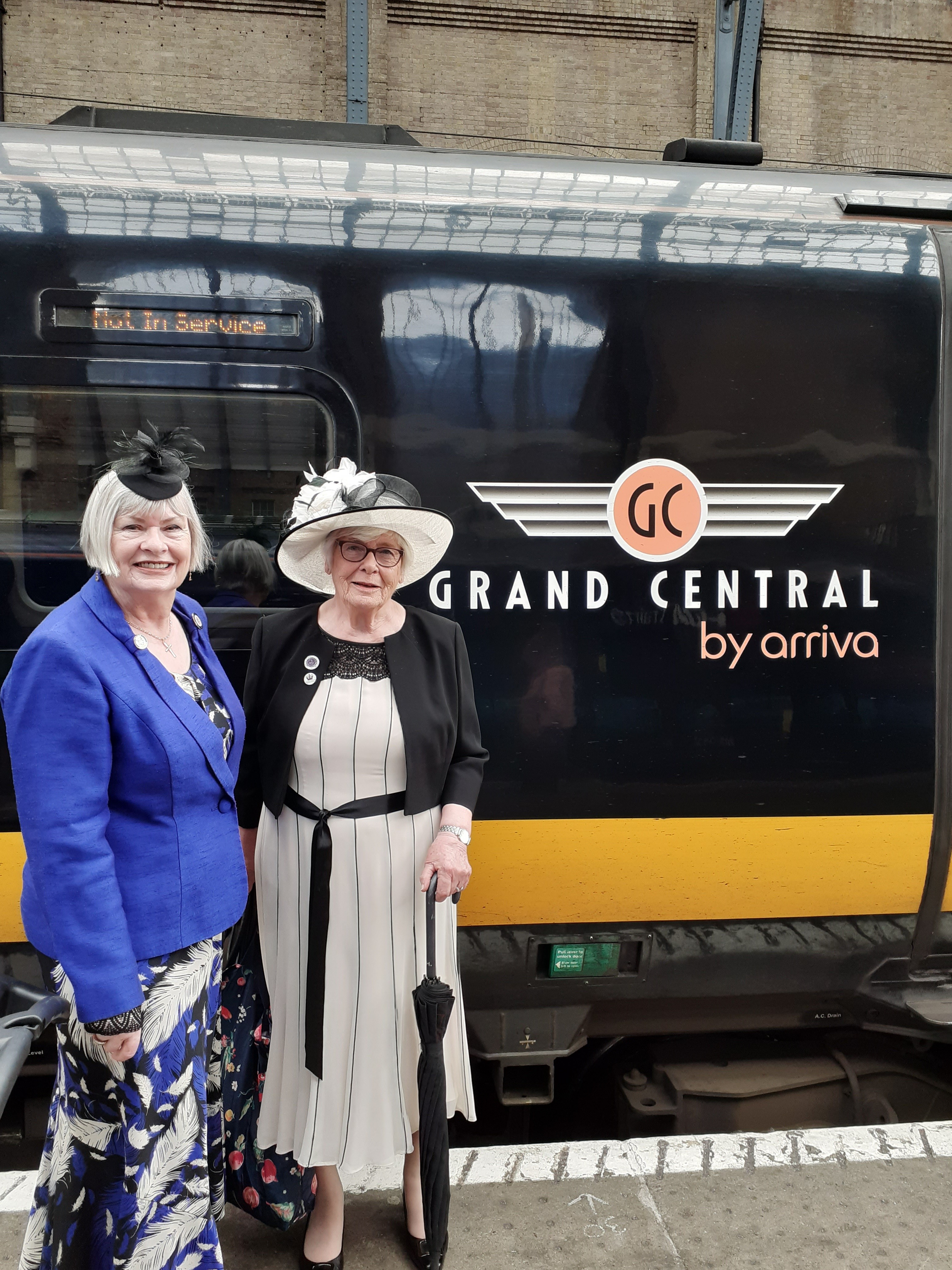 Mirfield in Bloom's Chairman, Ruth Edwards (Platinum Jubilee Champion) and Secretary Christine Sykes (Coronation Champion)