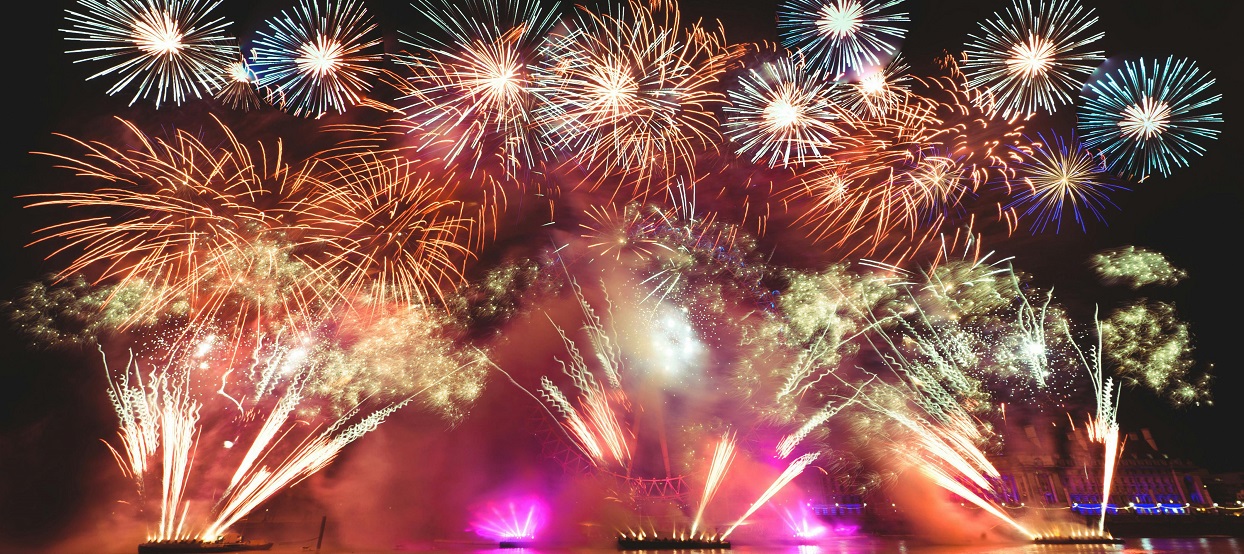 Fireworks in London sky