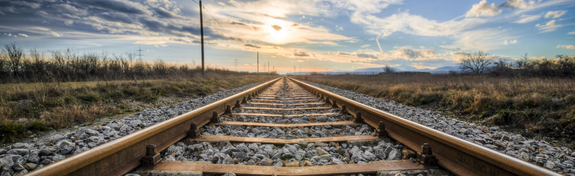 Train tracks running into the distance