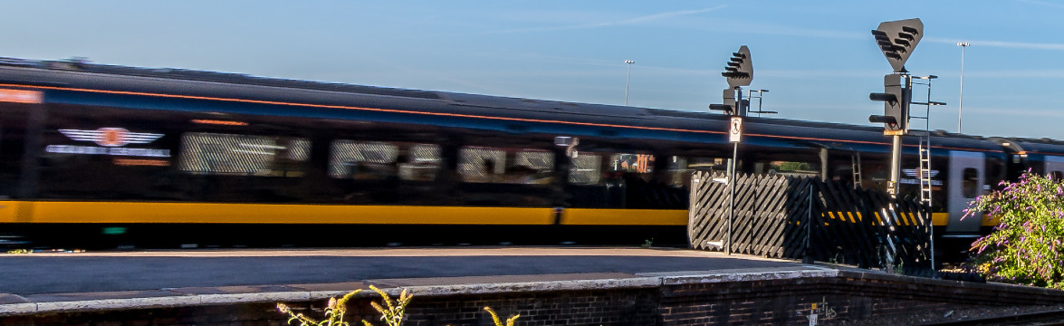 GC train leaving a station