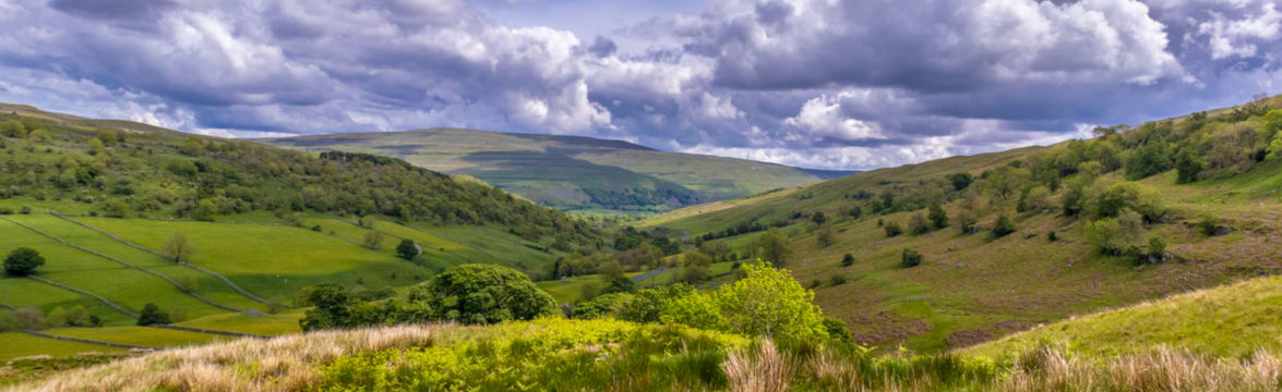 Rolling hills in Halifax, Yorkshire Dales Scenery 