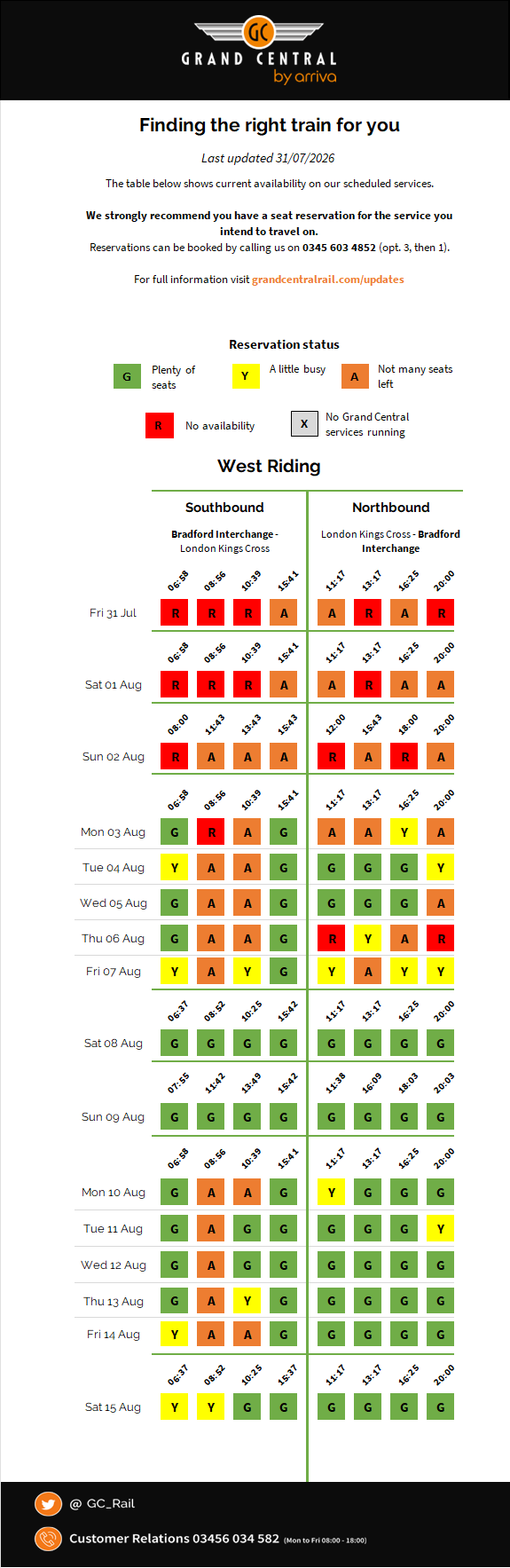 west riding seat availability