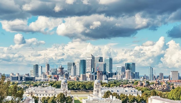 London skyline in summer