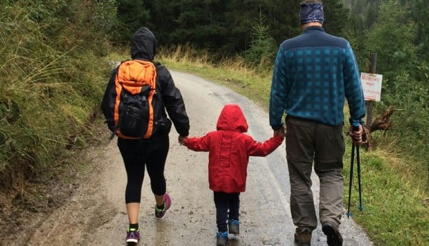 family on a walk