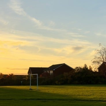 sunset over a grassy field in Doncaster